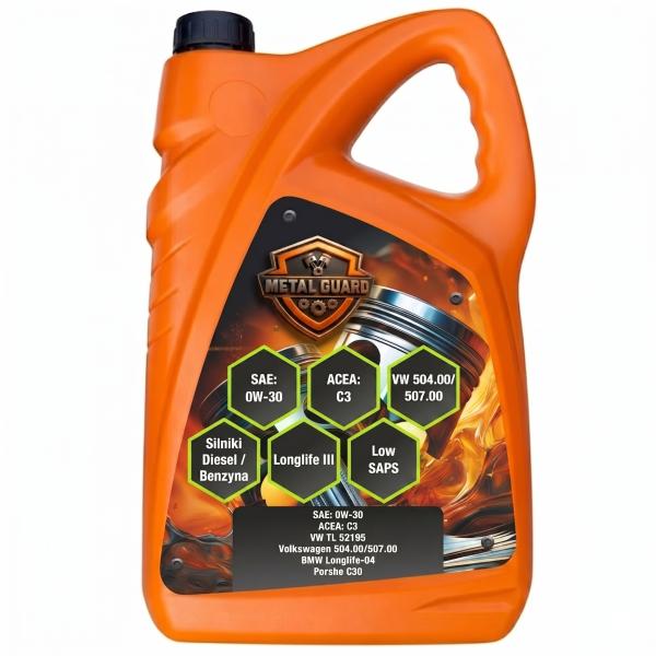 Metal Guard Synthetic Premium 0W-30 – Ekstremalna Ochrona i Wydajność w Każdych Warunkach (5L)